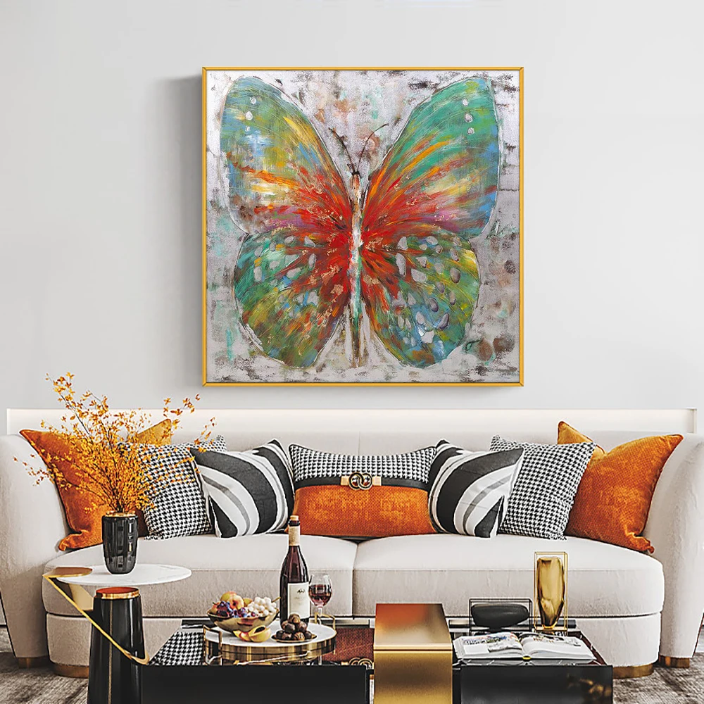 

Abstract Colorful Butterfly 100% Hand Painted Oil Painting On Canvas Paintings Modern Wall Art For Home House Decoration