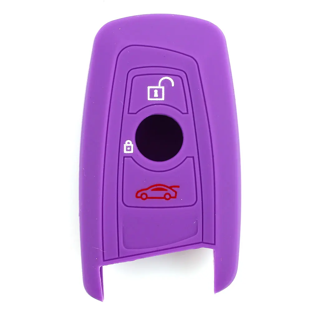 Purple Vehemo Foldable Silicone Remote Fob Cover Car Remote Control Case Protection Silicone Key Case Vehicle Automobile Flexible - Цвет: Purple