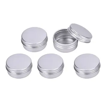 

5 Pcs Aluminum Empty Lip Balm Cosmetic Travel Bottles Containers for Candy,Mints,Vitamins and DIY Face Cream Storage