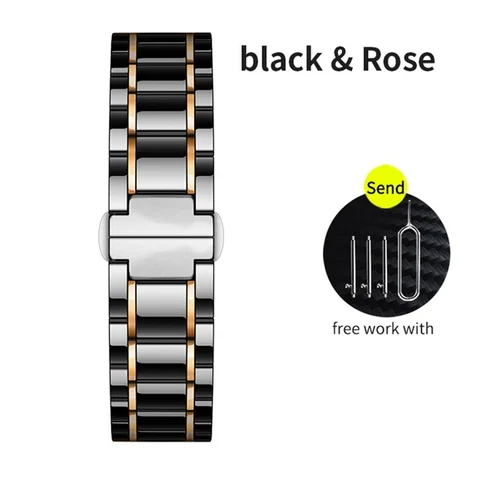 Luxury Ceramic Band For Samsung Galaxy Watch 46mm Strap For Gear S3 Frontier/S3 Classic Stainless Steel Watchband Bracelet