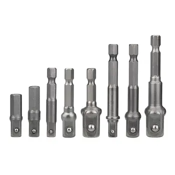 

1/4inch 6.35mm Socket Adapter Drill Bits Set Hex Shank Impact Drill Bits Hex Wrench Sleeve Extension Bar Drive Power Tool