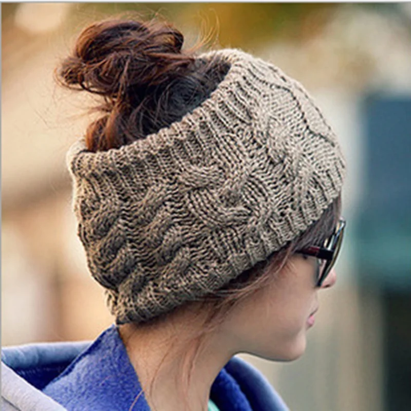 

WZCX Knitted Solid Color Hair Accessories Korean Version Casual Tide Keep Warm Autumn Winter Head Band Hair Hoop