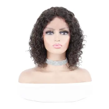 

150% T Part short Bob Wigs Curly Lace Front Wigs For Black Women Brazilian Lace Wig Pre Plucked Remy Human Hair Wigs