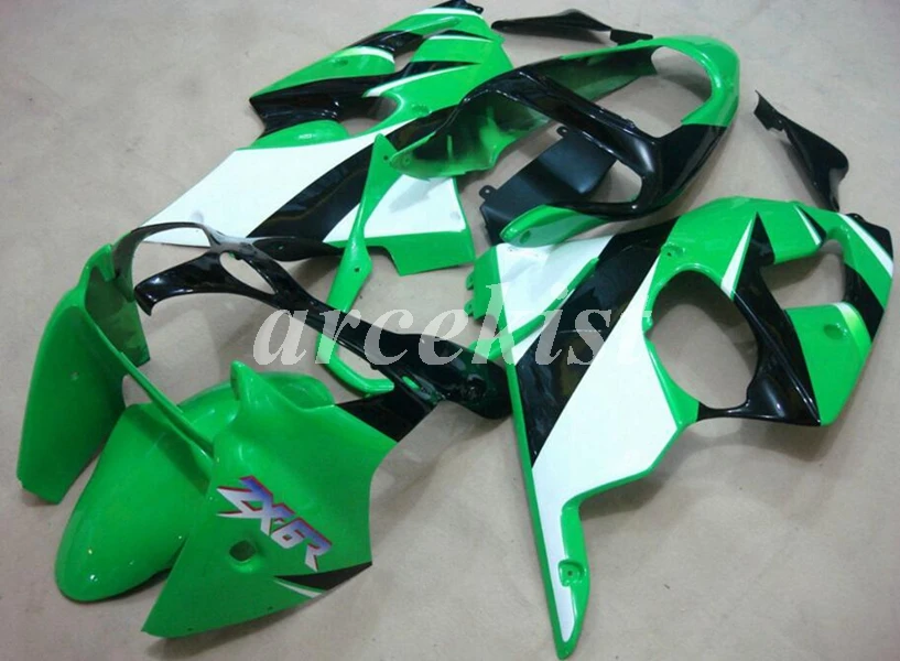 Новинка из АБС-пластика для мотоцикла обтекатели комплект подходит для kawasaki Ninja ZZR600 05 06 07 08 ZX-6R 636 6R 00 01 02 2000 2001 2002 тела ярко-синего цвета - Цвет: green