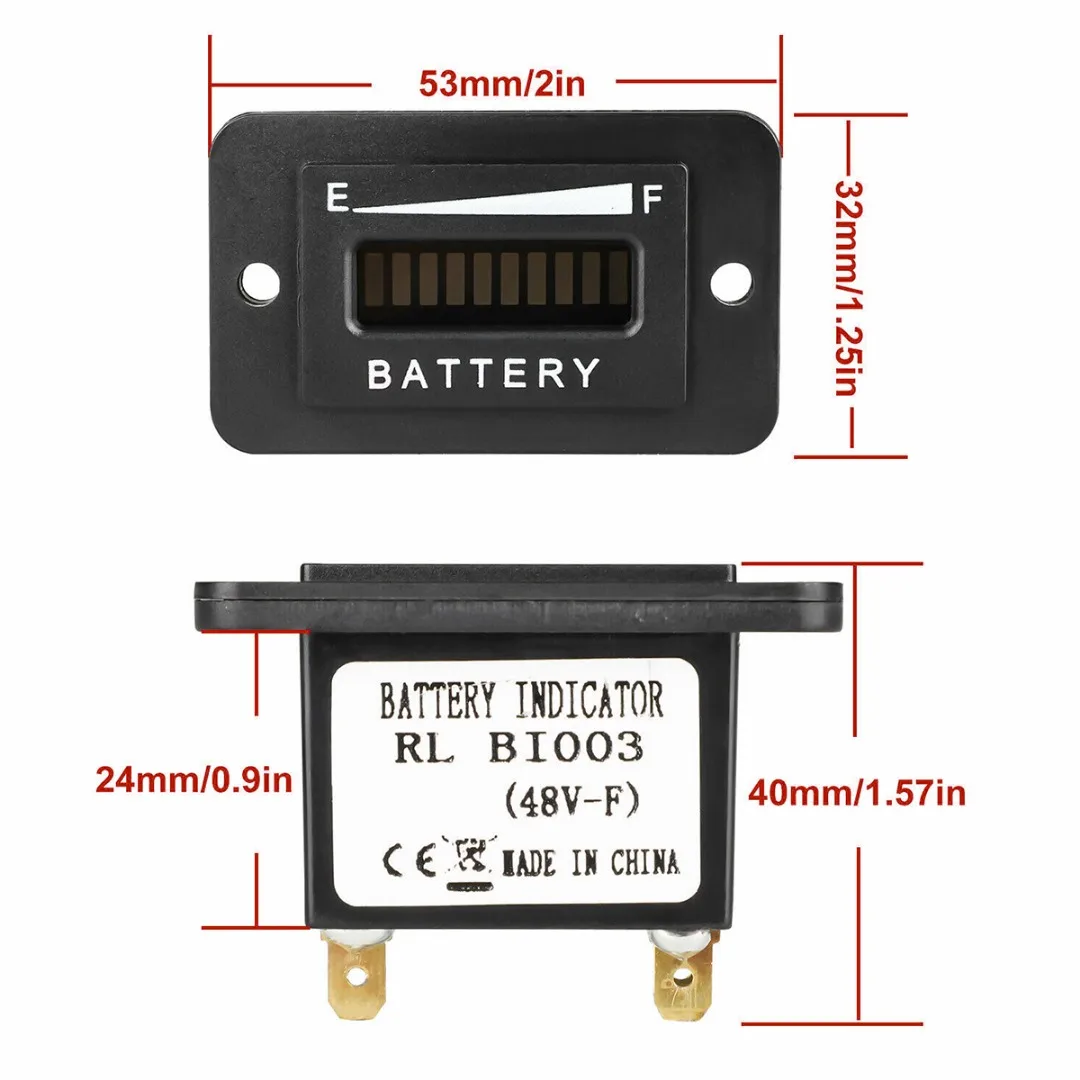 1pc 48V Volt Car Auto Battery Indicator Meter Gauge 10 Segment LED Bar  Graph Fit For Ezgo Club For Golf Car Parts|Volt Meters| - AliExpress