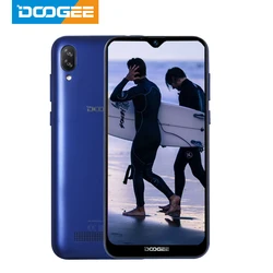 Сотовый телефон DOOGEE X90 6,1 дюйма, 19:9 экран LTPS с технологией Waterdrop, четырехъядерный смартфон, 16 Гб ОЗУ, 3400 мА/ч, две SIM-карты, 8 Мп + 5 Мп, WCDMA, Android Go