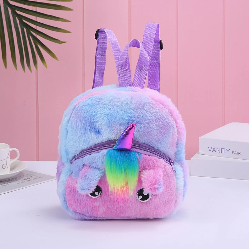 Colorful Unicorn Plush Backpack