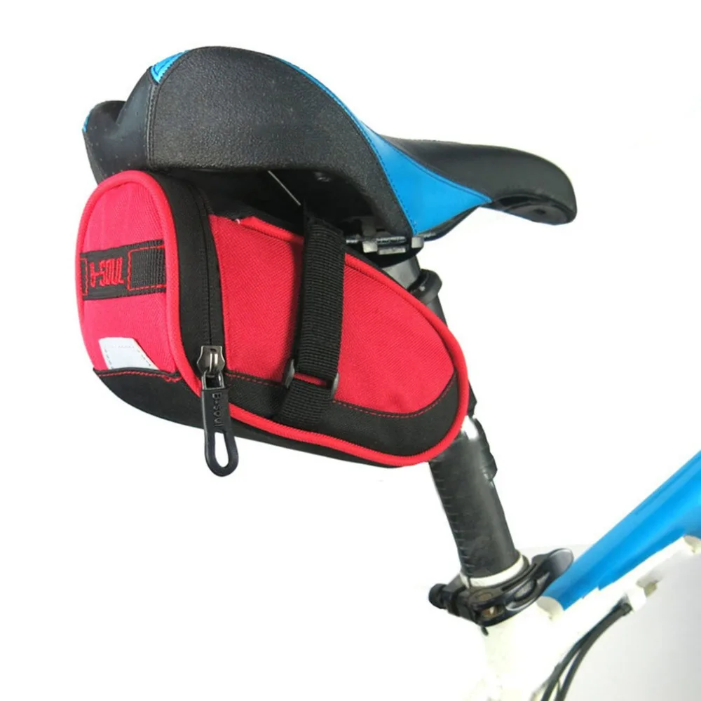 

B-SOUL Waterproof Nylon Bicycle Saddle Bag Mountain Road Bike Tail Bag Cycling Seat Bag For Bicycle Accessories Black Blue Red
