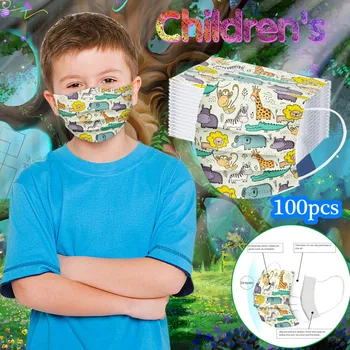 

Children's Cartoon Breathable Mask Disposable Three-Layer Protective Cover