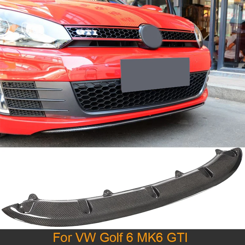 Waarnemen Explosieven Andes Carbon Fiber Front Bumper Lip Spoiler For Volkswagen Golf 6 VI MK6 GTI 2010  2013 Car Front Bumper Lip Chin Spoiler Black FRP|Bumpers| - AliExpress