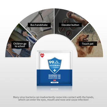 

Instant Hand Sanitizer Effective Antibacterial Hand Sanitizer 75% Alcohol Portable Disposable Disinfectant Gel 3g x 50 bags