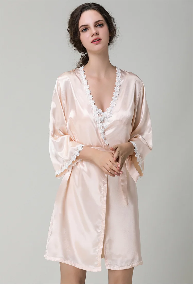 Roupa de Noite Sexy para Mulheres dos Vestidos de Noite do Cetim do Vestido de Noite para Mulheres do Pijamas e Lingerie Noite para Mulheres Pijamas e Lingerie Peignoir Conjunto Robe de do 13 High Quality Pijamas e Moda Íntima