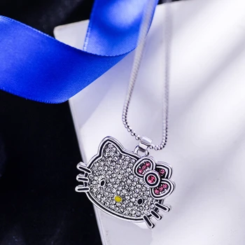 

olevo (olev new Korean crystal cute hello kitty cat necklace pendant fashion jewelry female