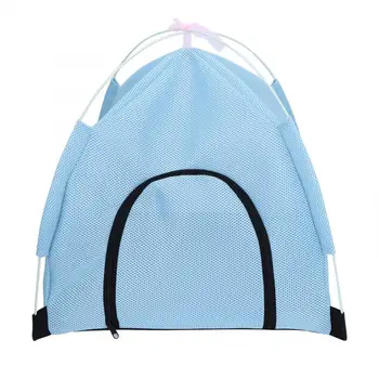 

Pet Blanket Sleeping Bed Cover Mat Dogs Pad Cloth And Metal Detachable Blue Portable Breathable Cat Dog Tent Pet House