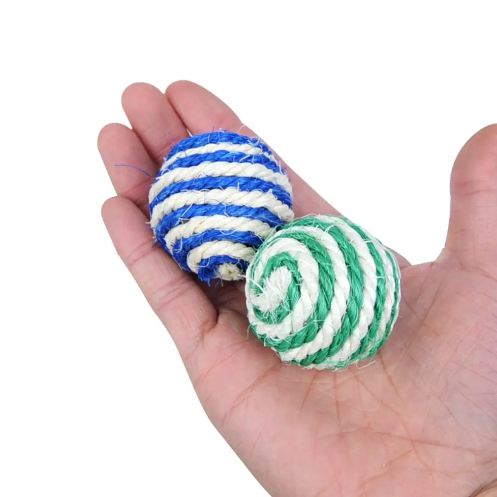 Random Color Cat Play Chew Toy Straw Cat Pet Rope Weave Ball Teaser Ball Cats Products For Pets Hot Sale