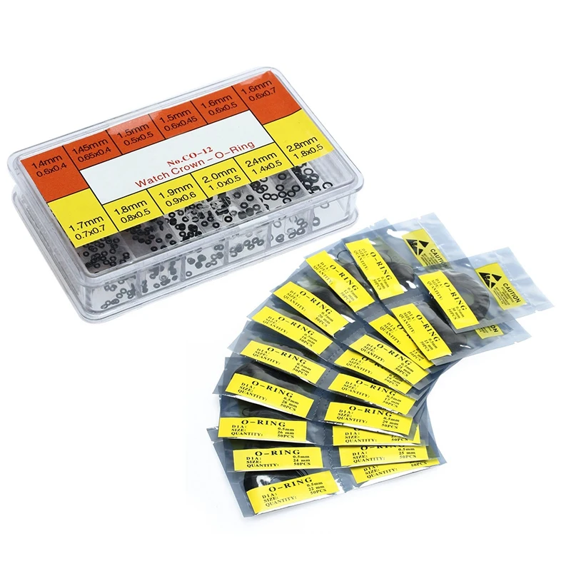 

2 Set Repair Of Watches Rubber Rings Of Sealing Gaskets : 1Set 12 Kind Specifications & 1 Set 19 Kind Specifications