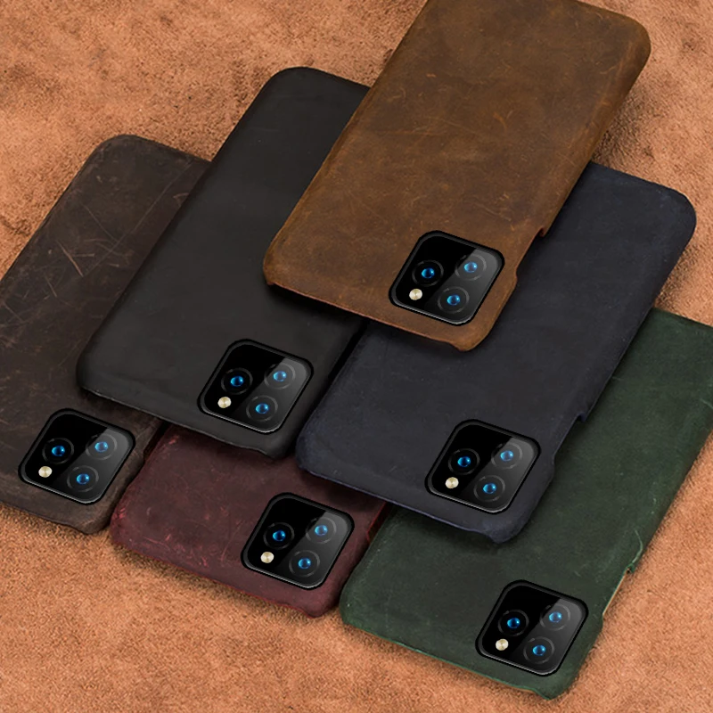 Чехол для телефона из натуральной кожи для iphone 11 pro max Crazy Horse, роскошный винтажный Чехол для Apple iphone 6s 6 8 7 6s Plus, защитный чехол