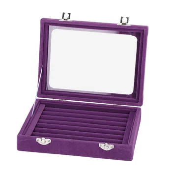 

Fashion Portable Velvet Jewelry Ring Jewelry Display Organizer Box Tray Holder Earring Jewelry Storage Case Showcase