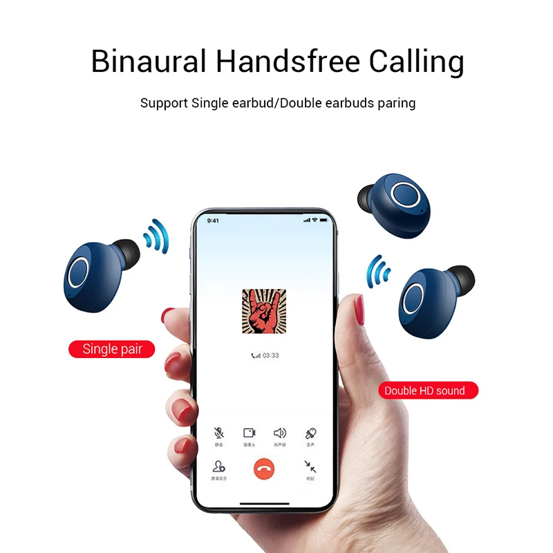 CLAITE TWS True Беспроводные bluetooth 5,0 наушники CVC6.0 с шумоподавлением стерео наушники с микрофоном