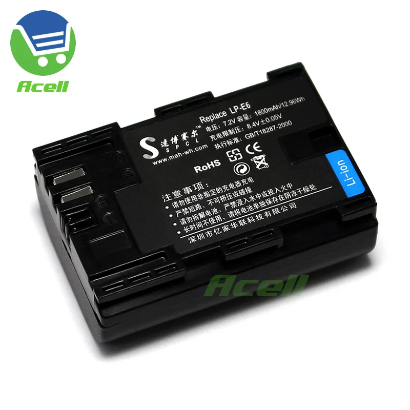 

LP-E6 LP-E6N Battery for Canon EOS 6D 7D 60D 70D 80D 5Ds 5Dsr R EOS 5D Mark II III IV EOS 6D 7D Mark II XC10 XC15 Camera