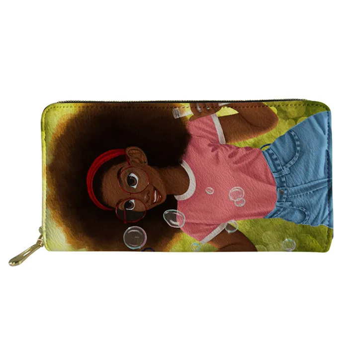 Nopersonality черные женские кожаные кошельки в Африканском и американском стиле Art Afro кошелек для девочек длинный женский держатель для кредитных карт Сумочка розовая - Цвет: Z5258Z21