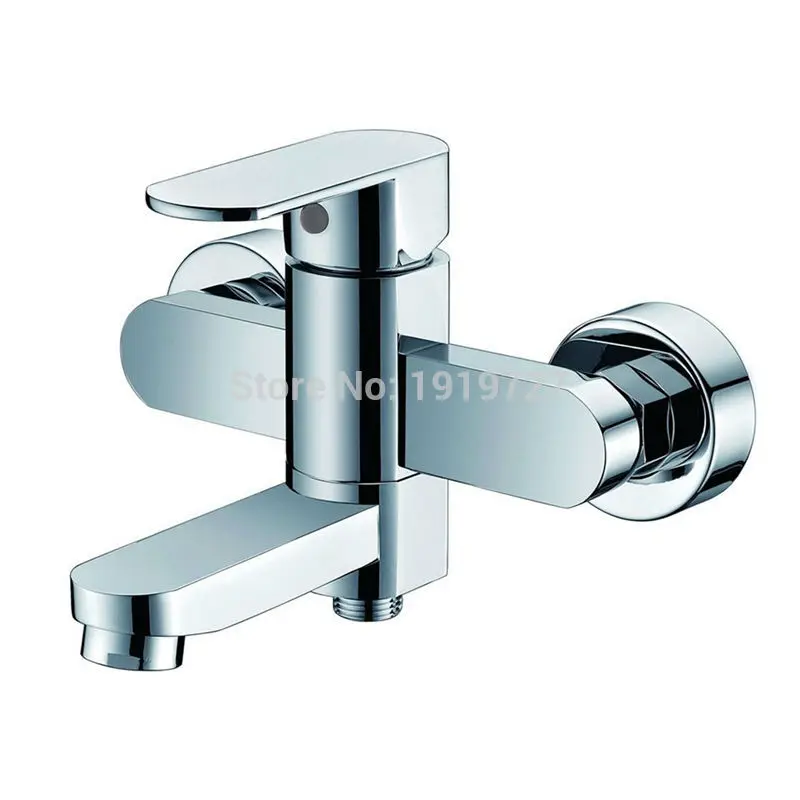 Vidric New Arrivals Brass Europe Square Bathroom Wall Mounted Tub Shower Faucet Filler Trim With Abs Handheld Shower