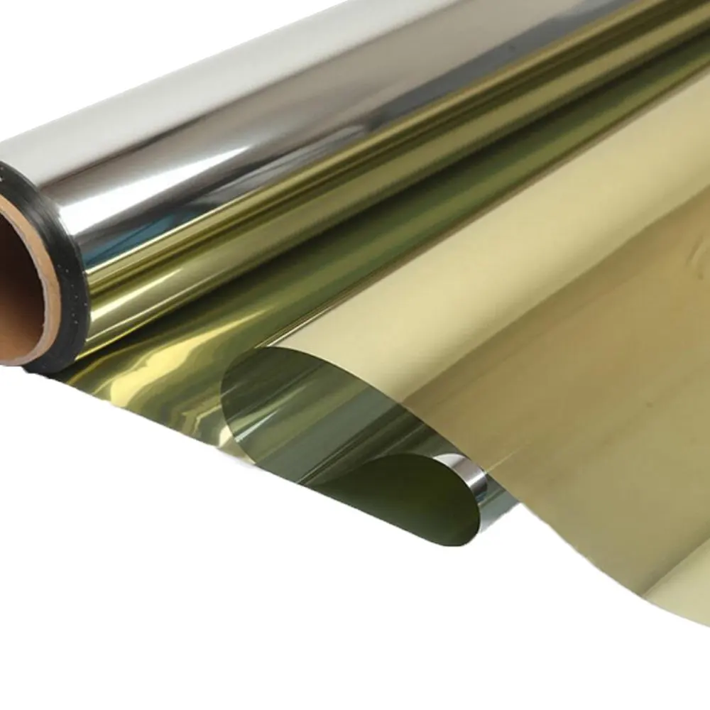 

60 x 300 Cm Translucent Heat Control Window Film One Way Privacy Self-Adhesive Tint Stickers Gold Silver Reflective Solar film