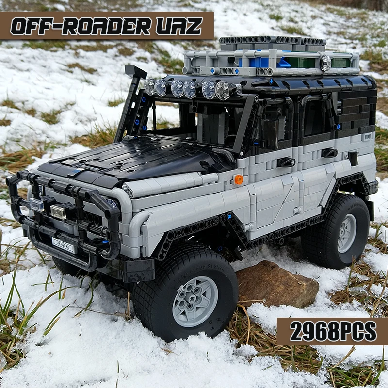 MOC Builing Block Brick Set Technical Off-roader UAZ 3151 Model High-Tech RC Car with Motors Land Cruiser Toy Kit DIY Child | Игрушки и