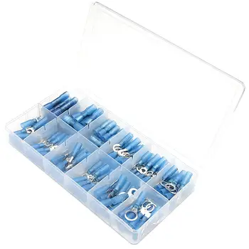 

180Pcs 14-16AWG Electrical Crimp Terminals Seal Heat Shrink Wire Connectors Spade Ring lugs Terminals Kit