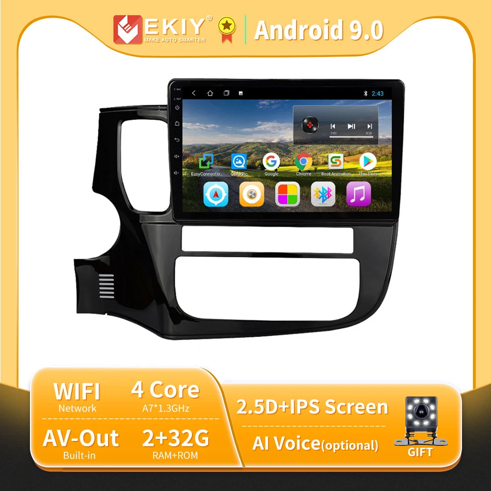 EKIY Android 9 0 Автомагнитола для Mitsubishi Outlander Xl 3 автомобильное радио Мультимедиа Видео