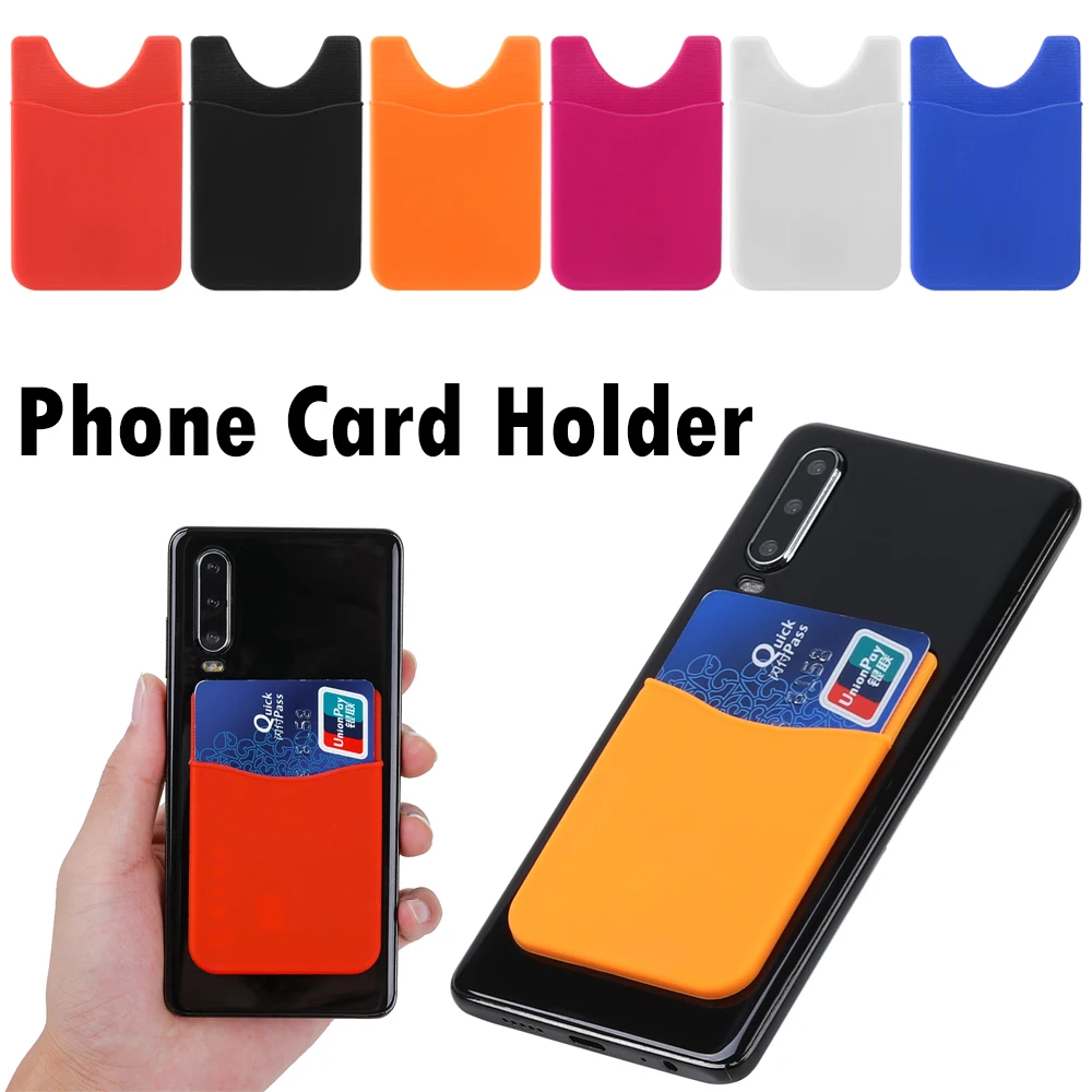 

1Pc Silicone Elastic Stick Adhesive Card Pocket Men Women Mobile Phone Back Card Holder Wallet Case Universal Cash ID Soft Cover