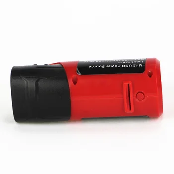 

ABS Charger Adapter Power Source Portable USB Replacement Converter Red Safe Tools For Milwaukee Lithium Battery 12V M12