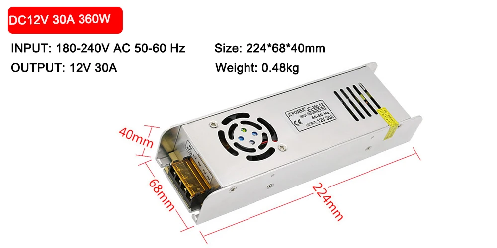 DC 12V Светодиодный источник питания Трансформаторы ультра тонкий 5A/10A/12.5A/15A/16.5A/20A/30A переключатель адаптер освещения AC 110 V-220 V