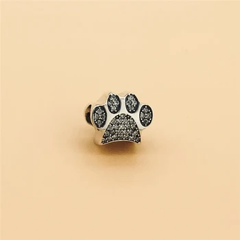 

Cefuny 925 Sterling Silver Dog Sparkling Paw Print Charm Fit for Snake Bracelet and Bangle Diy Charm Making Women Gifts