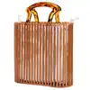 Handles Purse Beach Bag Bamboo Handbag Makeup Travel Shopping with Acrylic Handle for Holiday Mobile phone Wallet 4