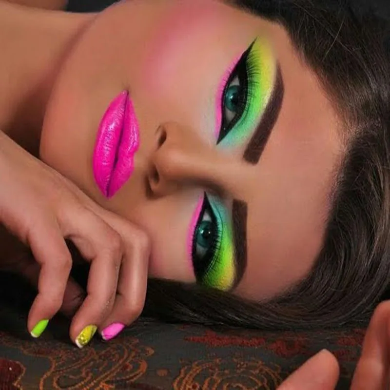 12 Jars Neon Phosphor Pigment Powder Set Fluorescent Nail Glitter Eye Powder Manicure Nail Art Dust For Art Decoration