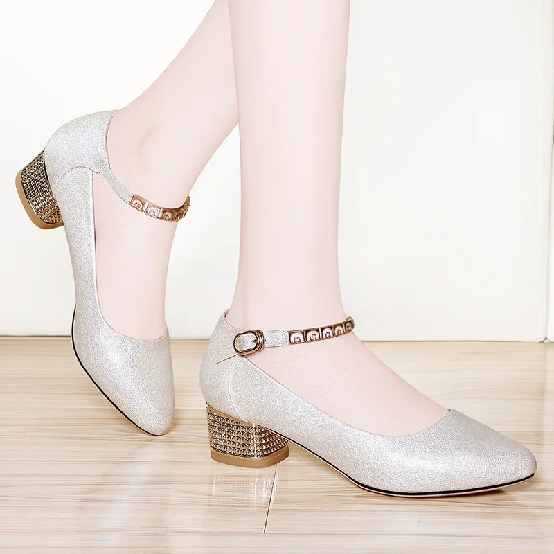 

White High Heel Shoes Women's Four Seasons Leather Shoes 2019 New Style with Cheongsam of French GIRL'S Online Celebrity Semi-hi