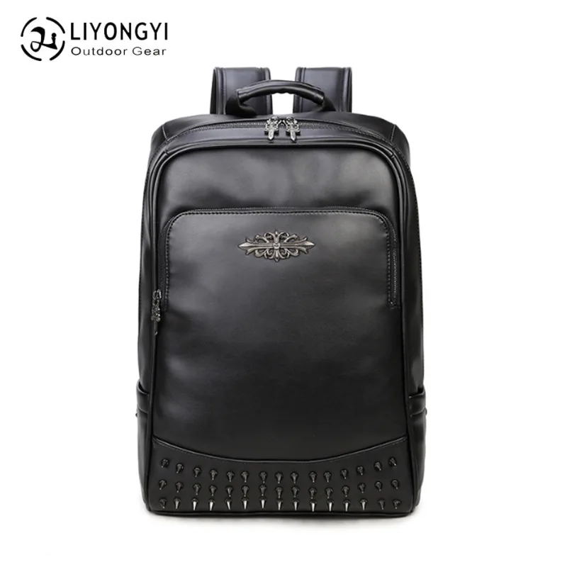 

New Style Pu Backpack Korean-style Computer Backpack MEN'S Bag WOMEN'S-Style Bag Fashion Casual Travel Bag Computer Bag