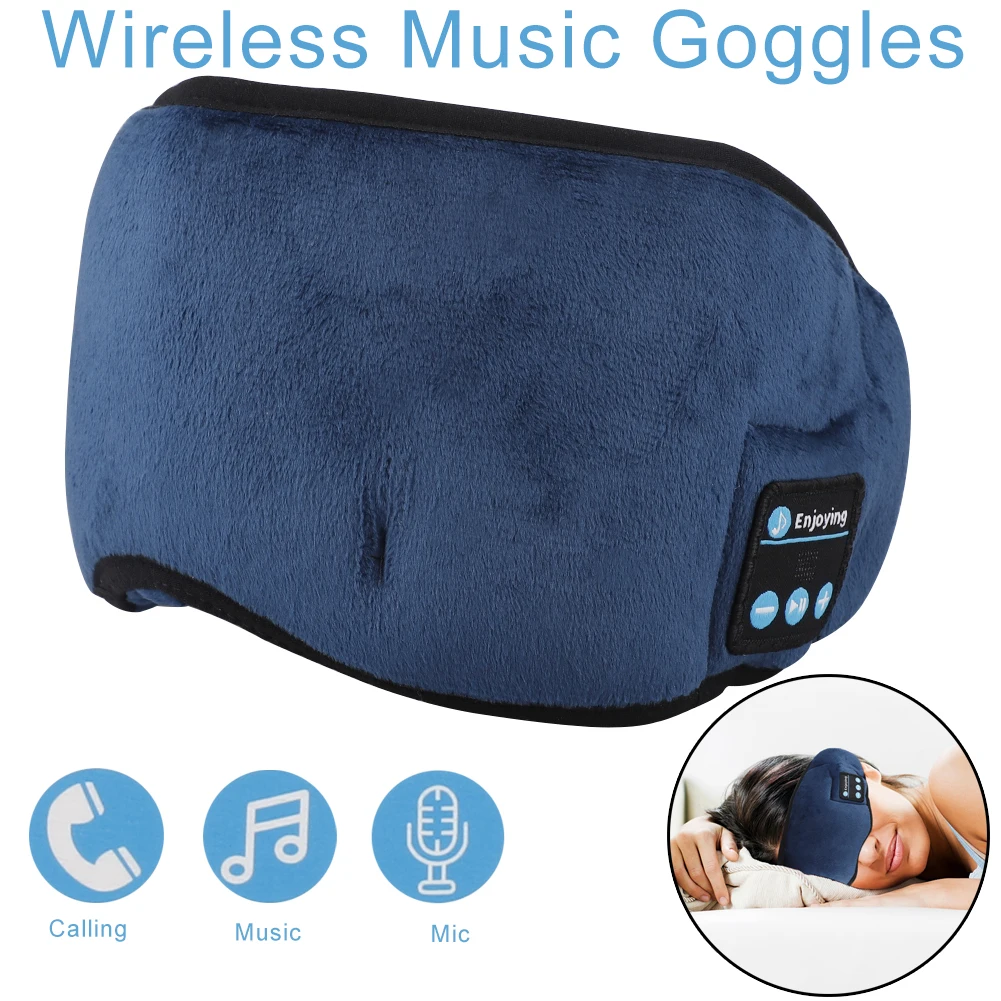 

Bluetooth 5.0 wireless call Smart Blindfold Sleep Eye Mask Headphones Earmuff Mic Headband Full Shading Eye Masks