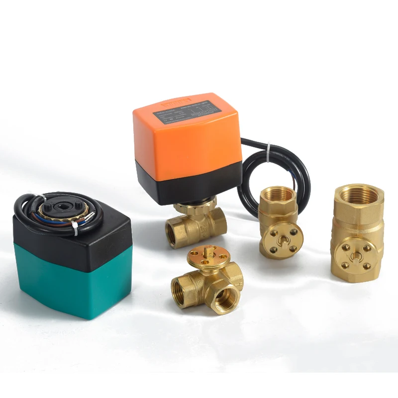 

3 Way Electric Valve Actuator Motorized Controller Brass Ball (t25-b3-a) Power On Off Three-way SS304 24v and 110v