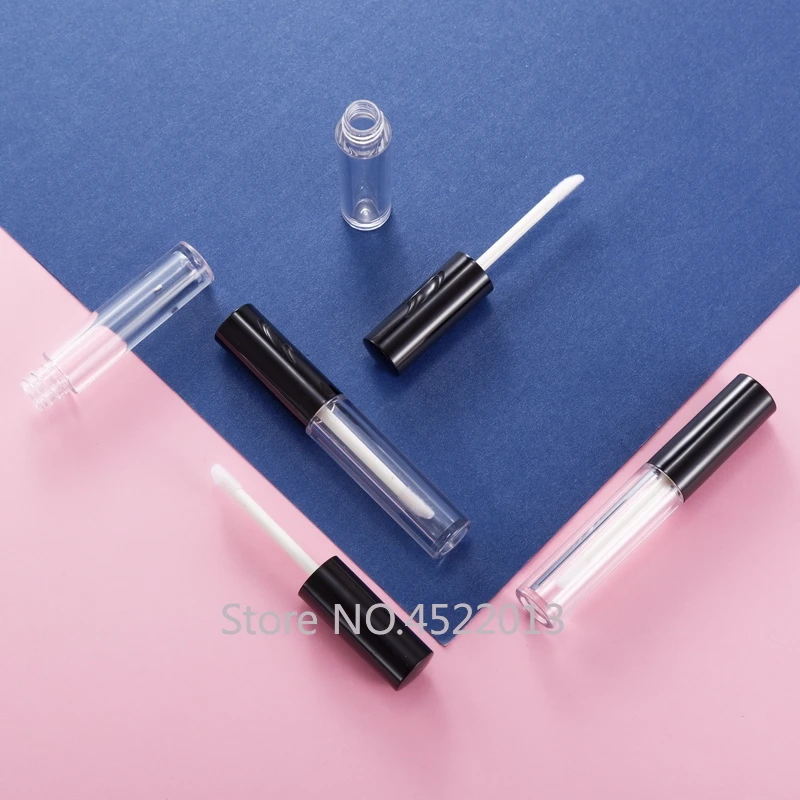 10/30/50pcs Bright Black Transparent Round Empty Lip Glaze Bottle Gloss Tube Cosmetics Refillable Lipstick Shell Packaging | Красота и