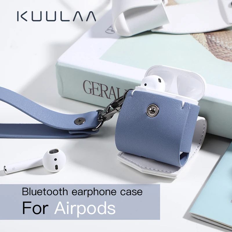 KUULAA роскошный беспроводной зарядный чехол для Аксессуары airpods кожаный защитный