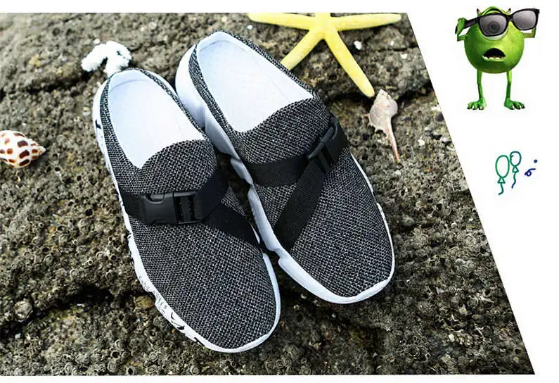 Comfort Men Shoes Casual Big Size Men's Home Slippers Fashion Mesh Soft Summer Sandals Crock Fishing Quick-drying Man Slipper B1
