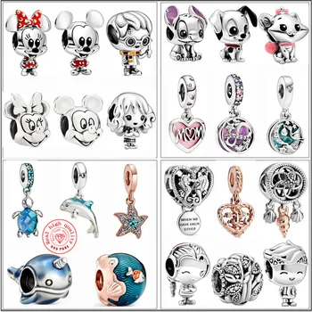 

Silver Color Glittering infinity Charms Fit Pandora Bracelets Mickey Minnie Shell Sea Turtle Starfish Sea Horse Beads Jewelry