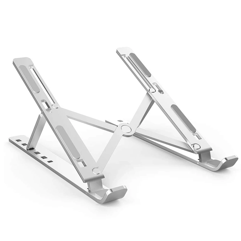 

Laptop Stand Portable 6 Heights Adjustable Aluminum Desktop Ventilated Cooling Holder Folding Ultra for Macbook Up To 15.6 Inc