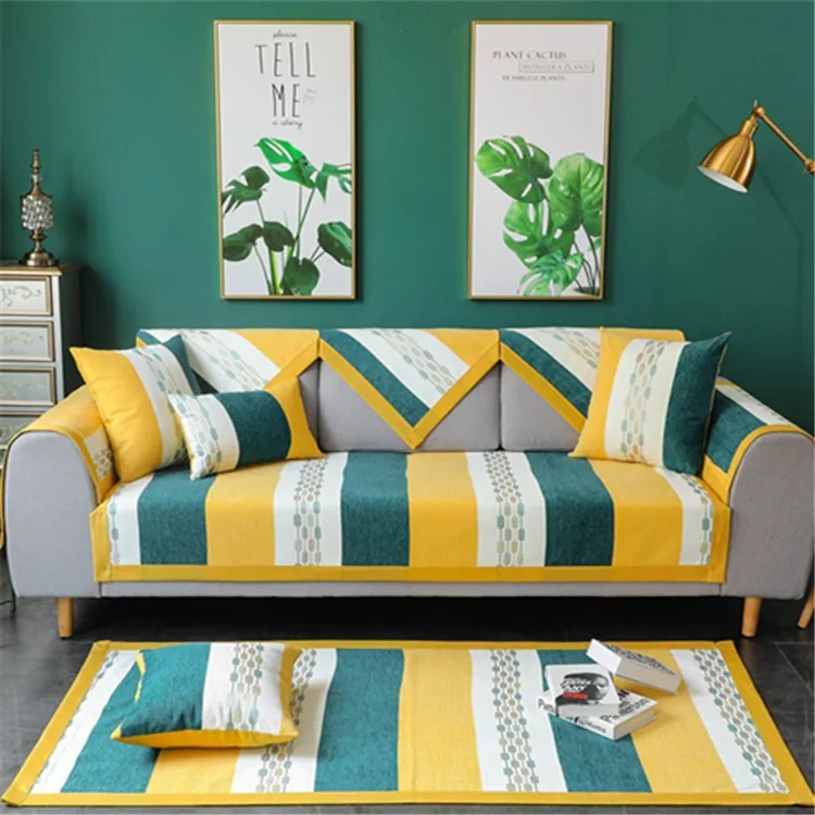 Секционные чехлы для диванов гостиной полосатые современный минималистичный