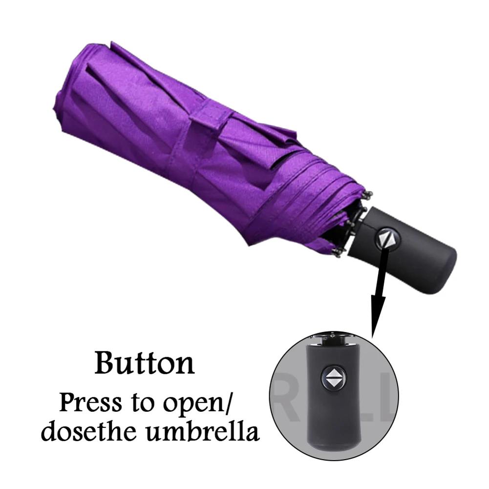 Umbrella 8 Ribs Auto Open Close Windproof Rain Umbrella Waterproof Outdoor FP8
