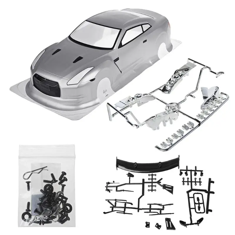 

HSP 1/10 RC Car PVC Shell NISSAN GTR35 with Lamp Cup Rear Wing R7RB