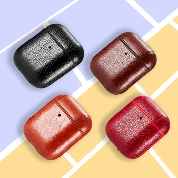 

Leather Headphone Cases for Air pods 1/2 Wireless Earphone Protective Cover Bags for Airpods Charging Box Covers Bags