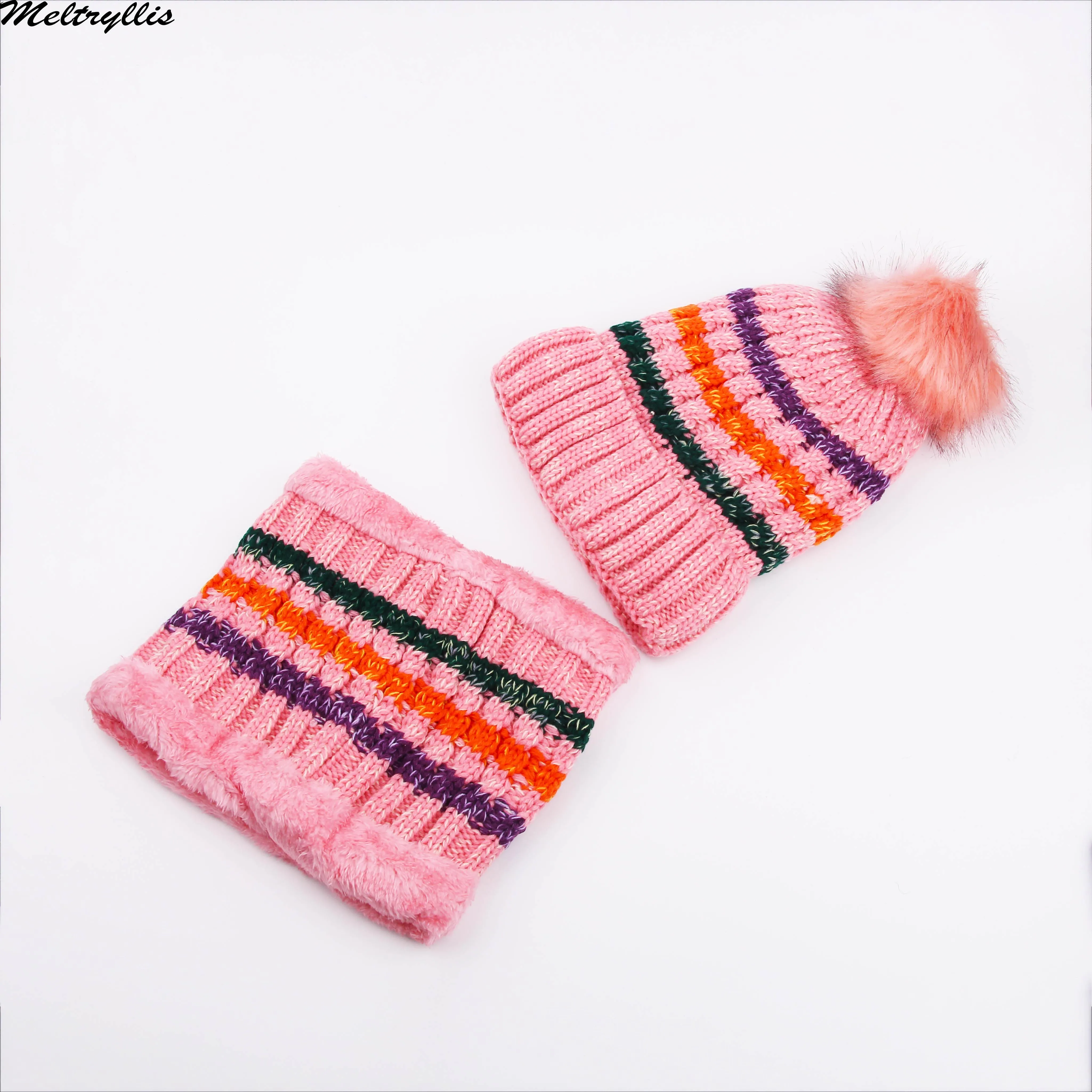 [Meltryllis] Новинка, популярные зимние шапки Skullies Beanies, шапка, шерстяной шарф, шапки, Балаклава, маска, шапка, вязаная шапка для мужчин и женщин - Цвет: Розовый